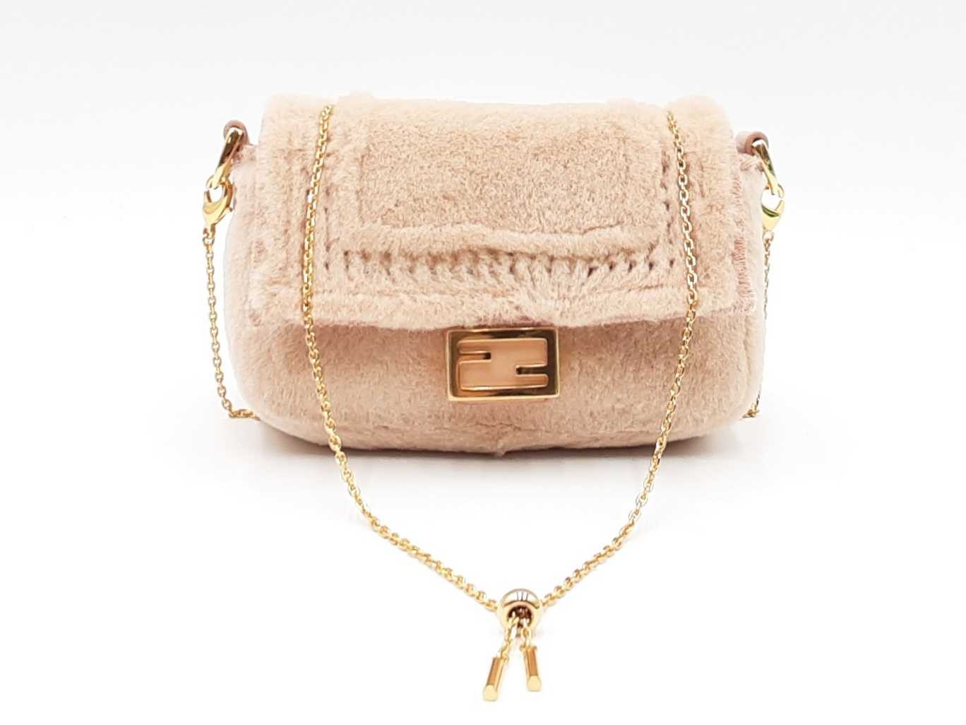 Fendi Nano Baguette Mink Crossbody Bag & Charm Fw0225loxzdu