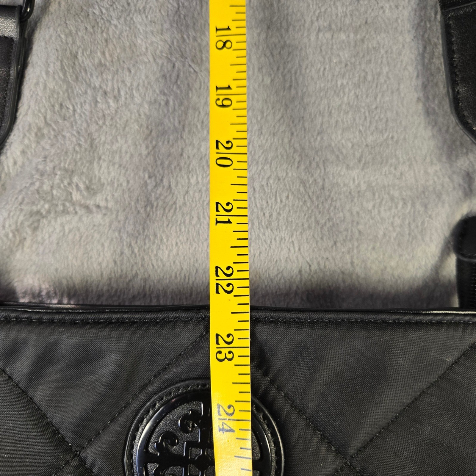 Crossbody Bag Quilted Black Nylon Diamond Stitch Messenger Small
