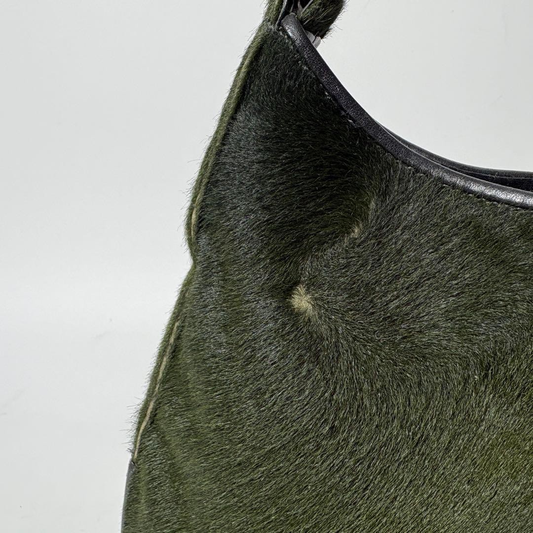 Rare COACH Green Haircalf Modern Vintage One Shoulder Bag Y2K