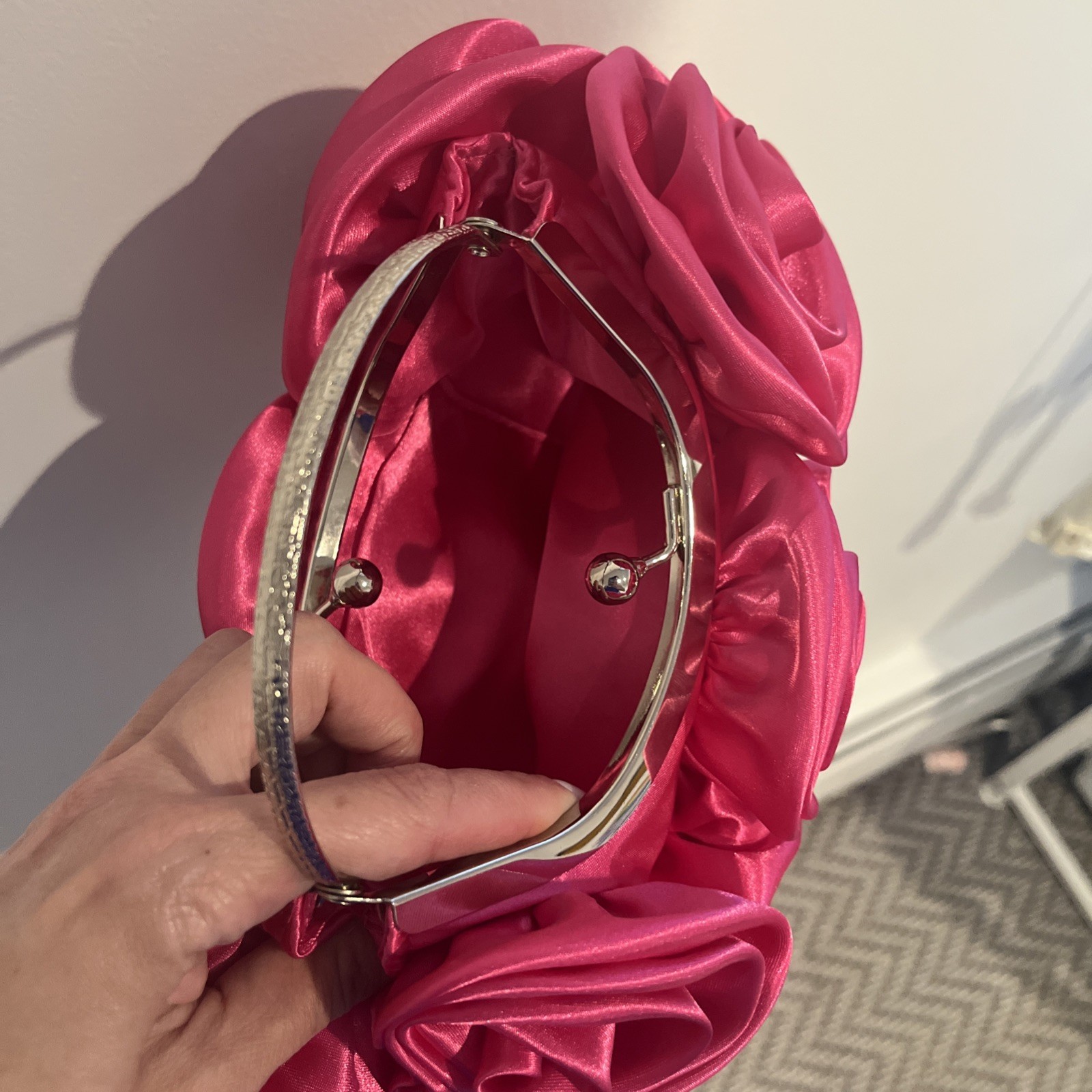 Hot Pink Rose Evening Bag