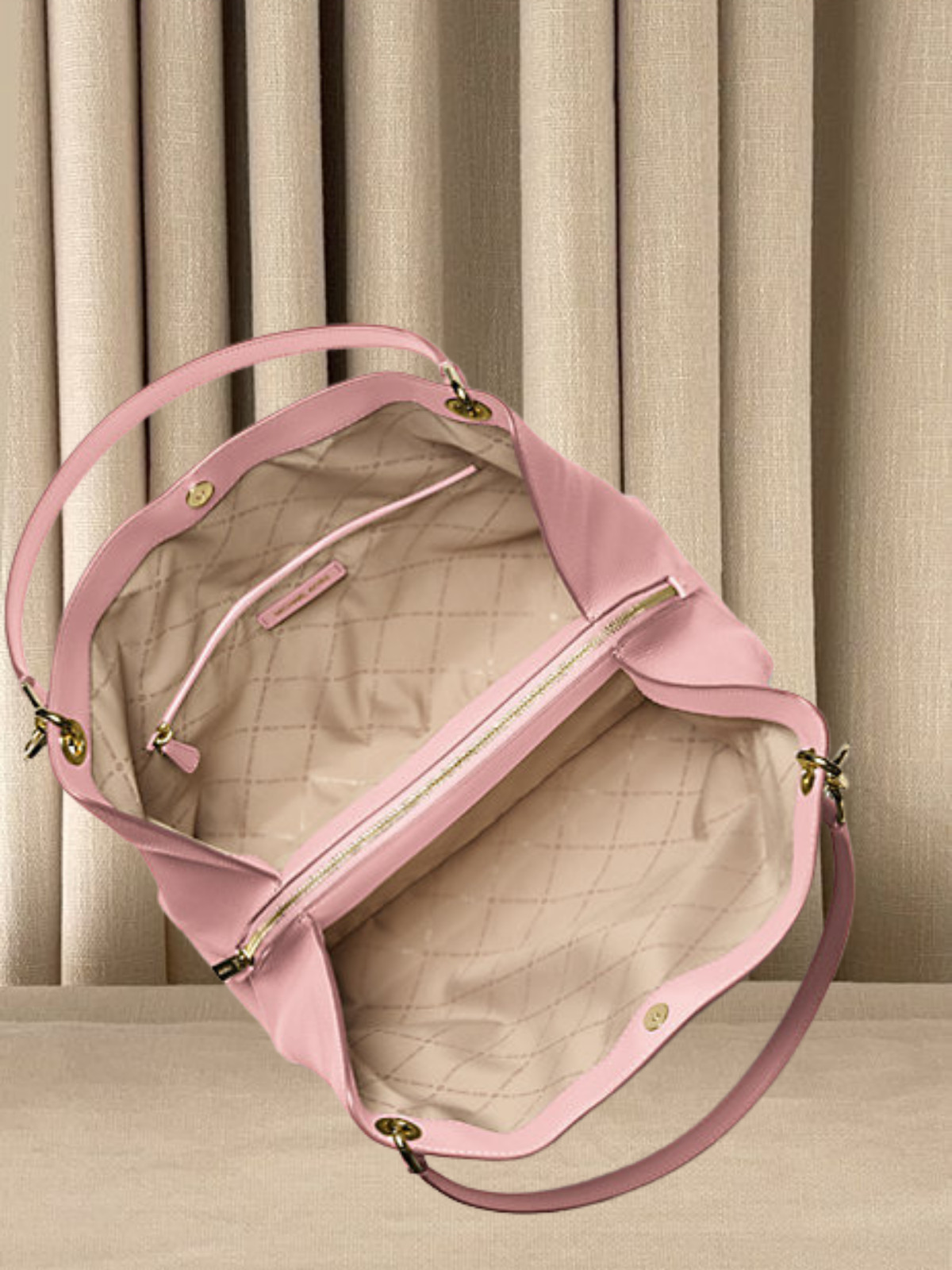 Michael Kors Christina Large Bag Handbag Leather Shoulder Tote Bag Pink Purse MK