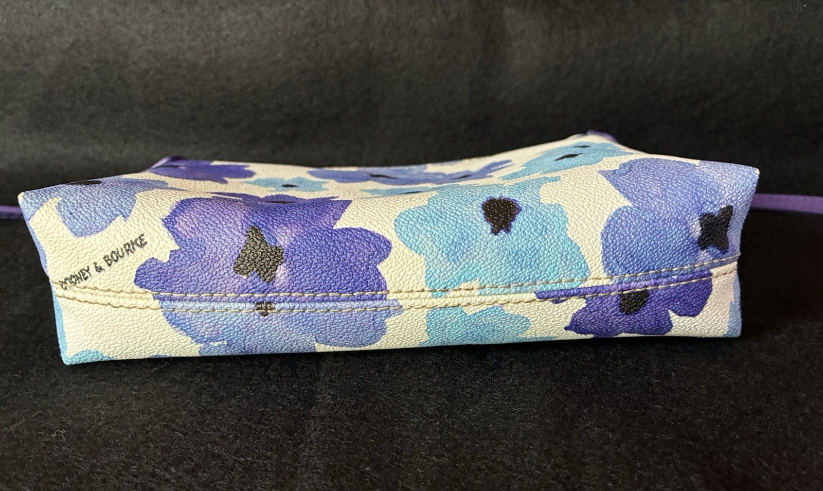 Dooney & Bourke Floral Multicolor Zip Crossbody Adjustable Strap Purple/Gold