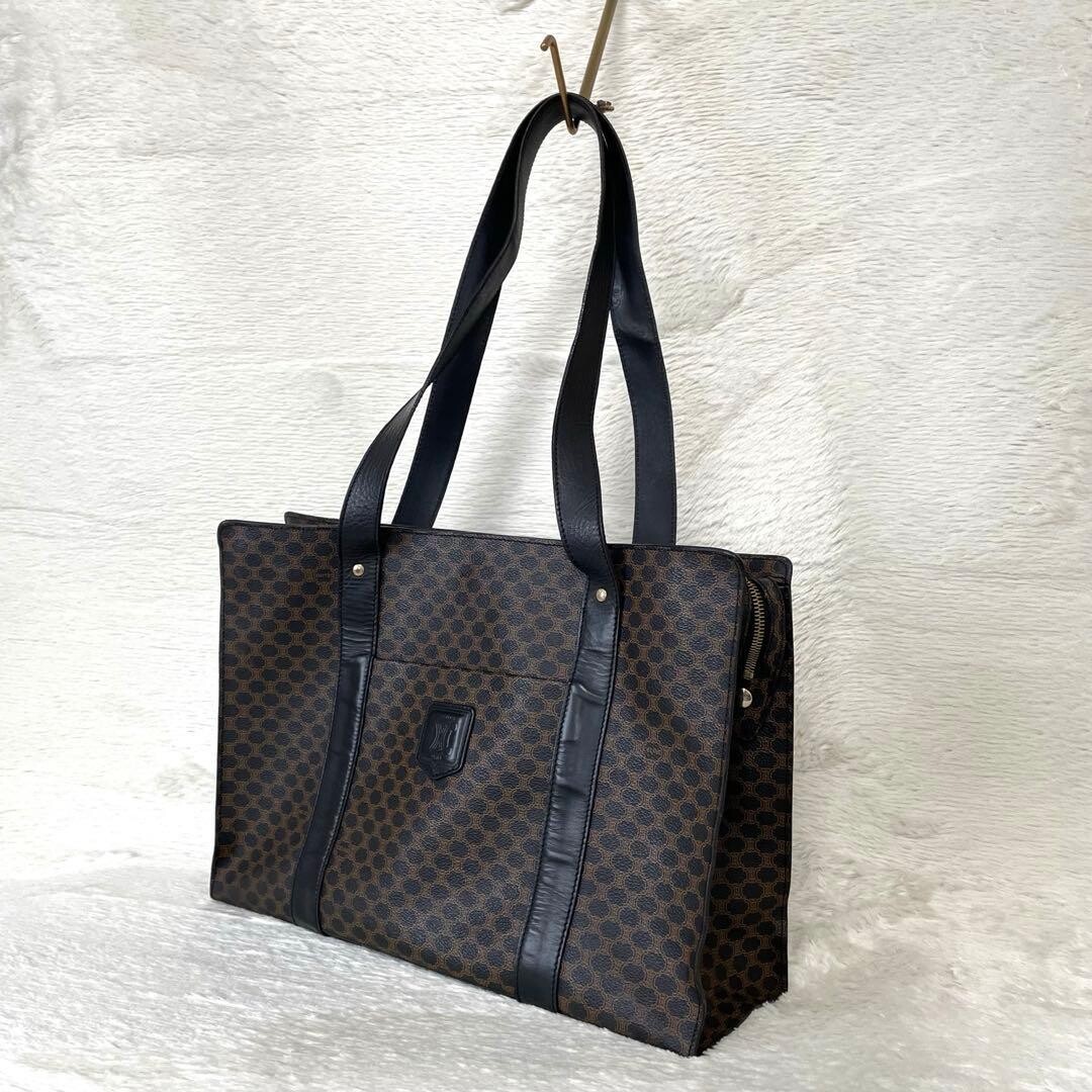 CELINE Tote bag Triomphe Macadam Monogram Blazon PVC Vintage Auth From Japan