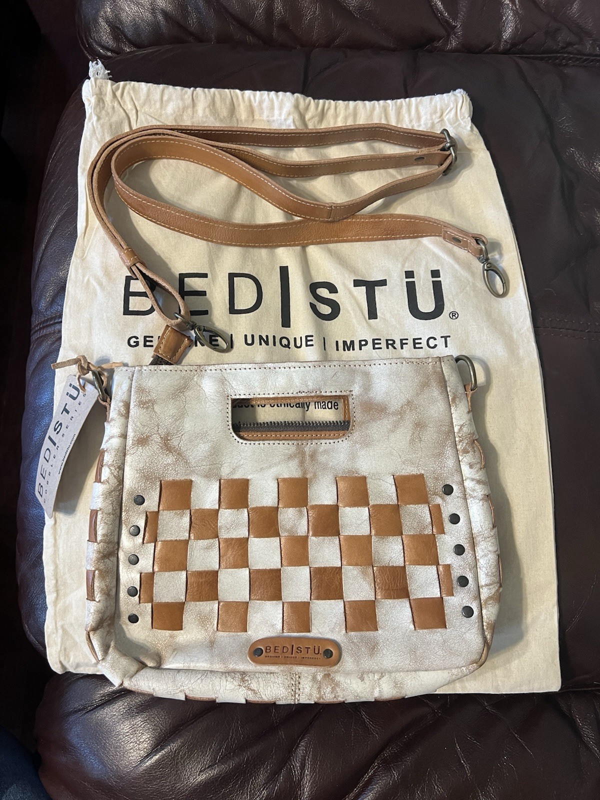 BED STU Keiki Bag Nectar Lux Tan Rustic Handbag Purse NWT $235