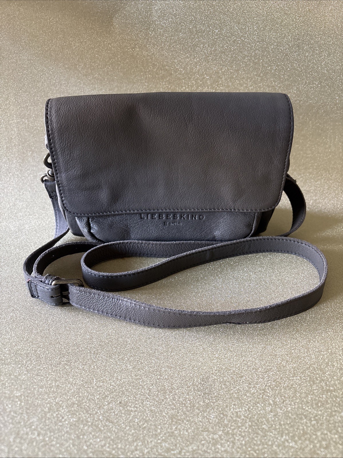 Liebeskind Berlin Calista Leather Crossbody Shoulder Bag Purse black