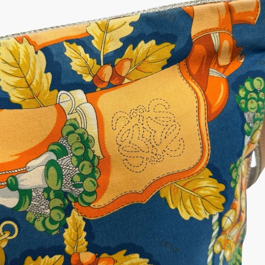 LOEWE Anagram Monogram Logo Shoulder Bag Canvas Leather Vintage Auth From Japan