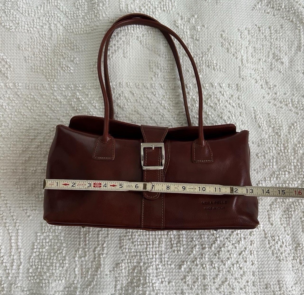 Vintage 90s Vera Pelle Made In Italy Genuine Leather Shoulder Bag