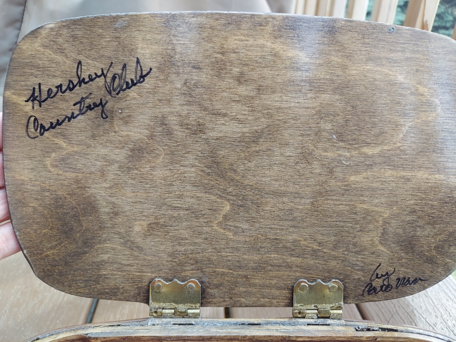 Signed Caro Nan Wood Basket Purse ~ Horse Racing Theme for Hershey Country Club
