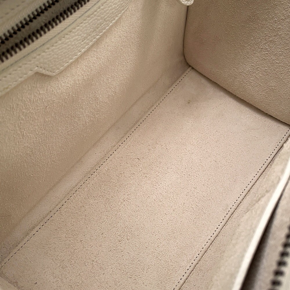 CELINE Luggage Size micro Leather White 189793DRU.09SO