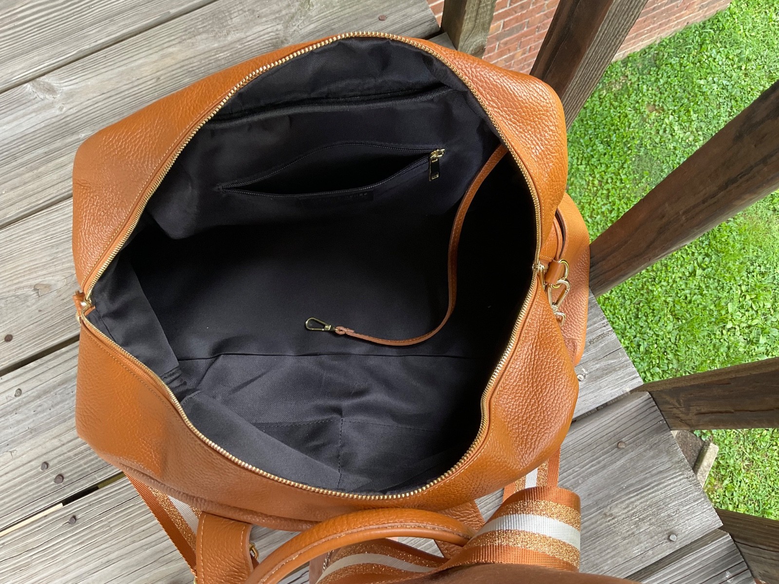 NWOUTTAGS DIVINA FIRENZE MADE IN ITALY XL CARRYON SATCHEL BAG CAMEL LTHR