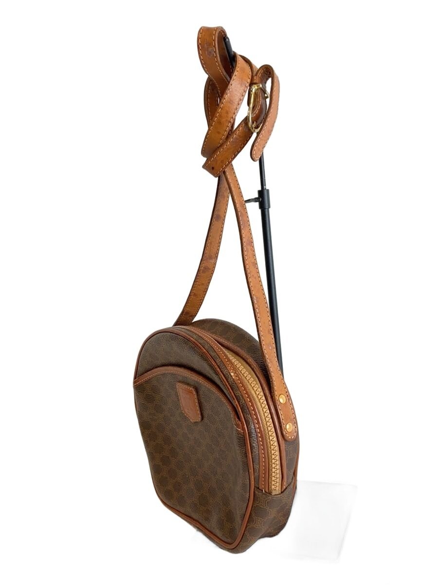 Celine Shoulder Bag Brown PVC Vinyl 12.0×9.0x4.0 in