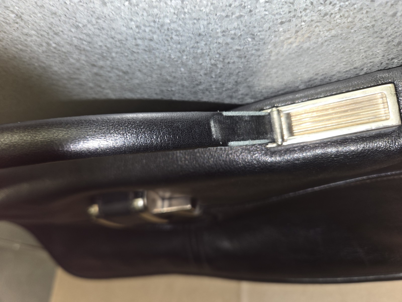 Salvatore Ferragamo Black Leather Oversized Gancini Clutch