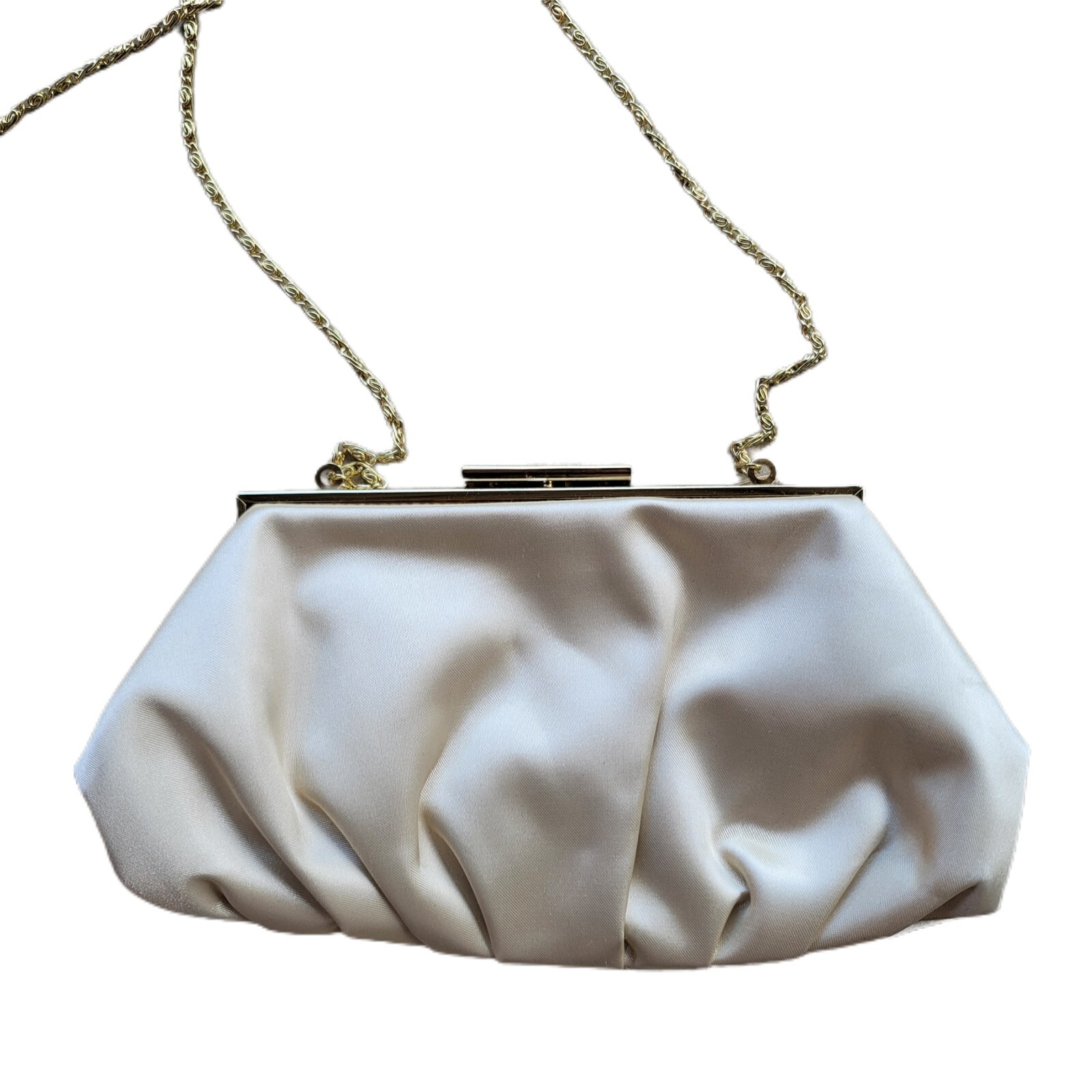 Lulu Townsend Evening Bag Beige Gold Chain Shoulder Bag