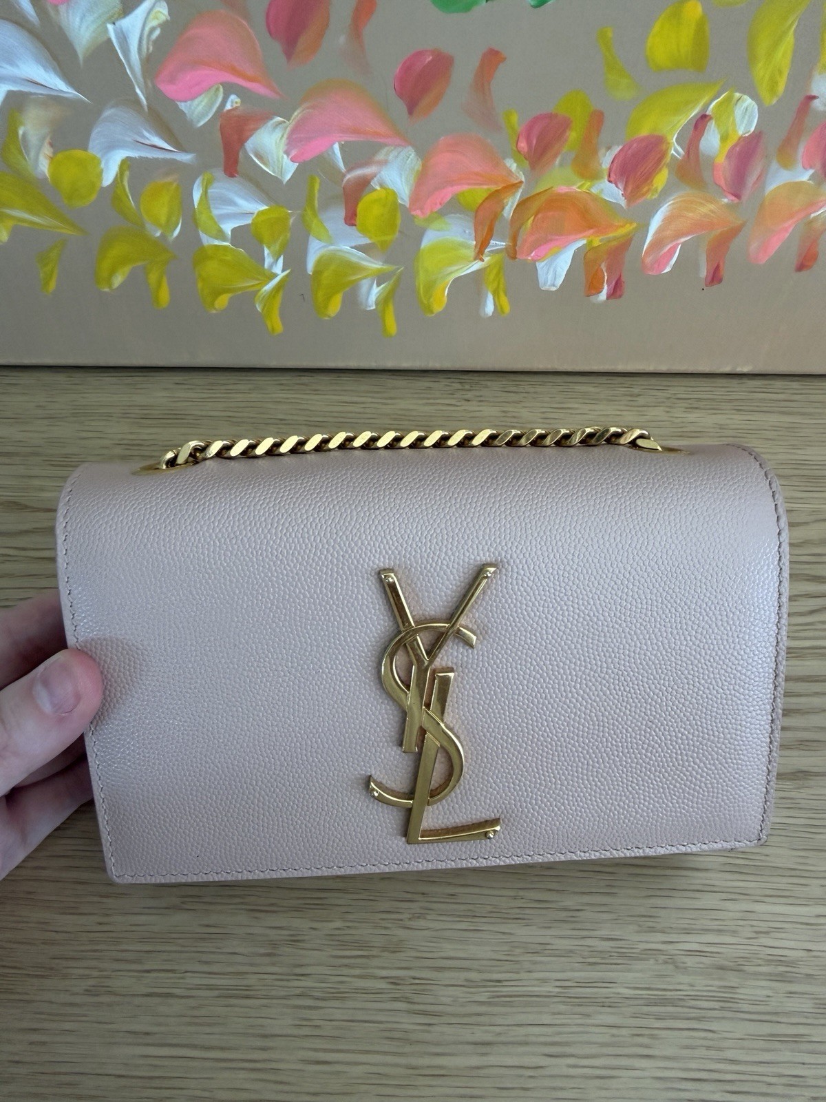 Saint Laurent Grain De Poudre Monogram Kate Satchel