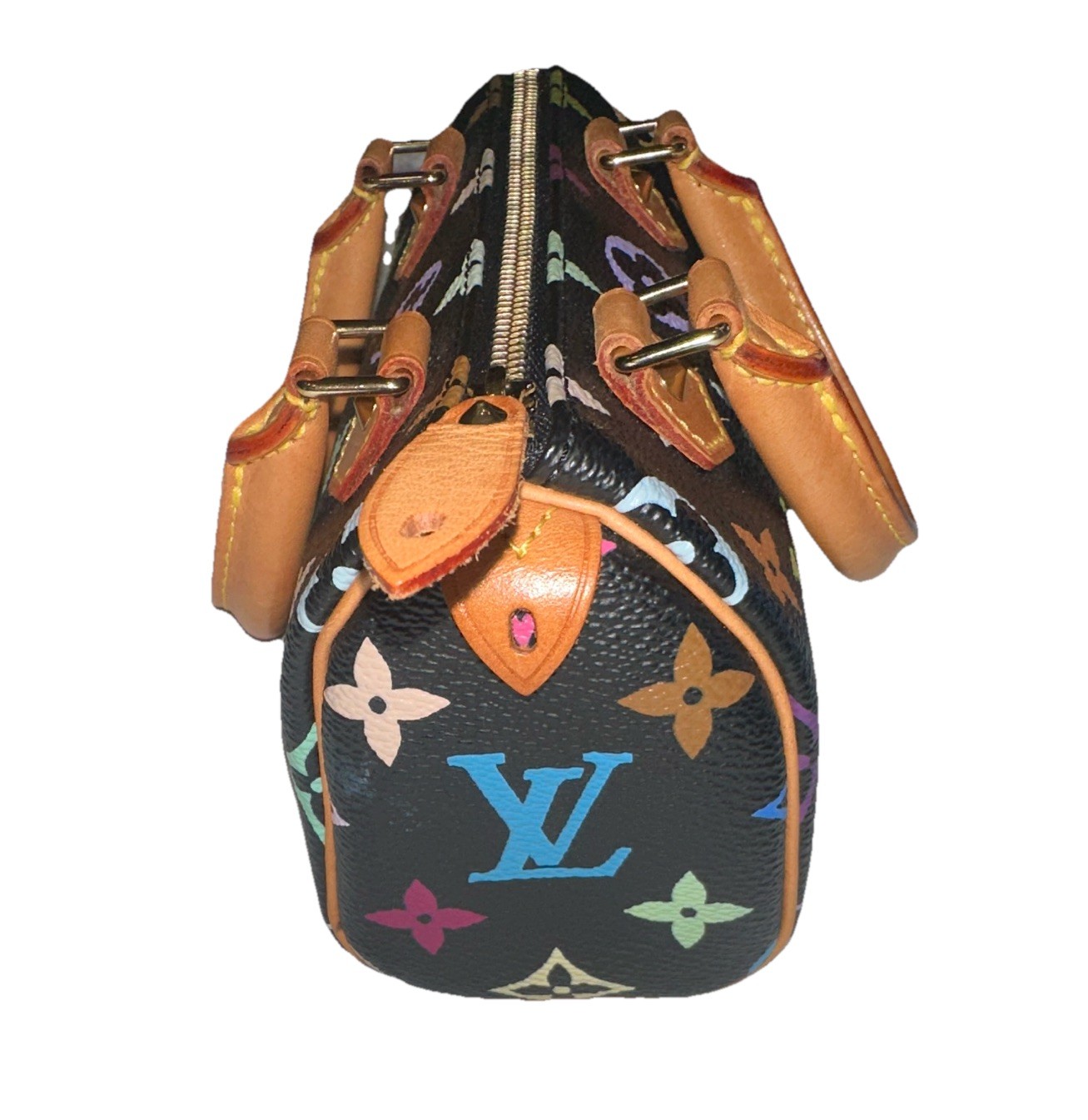 Louis Vuitton x Takashi Murakami 2003 Black Multicolor Monogram Mini Speedy HL