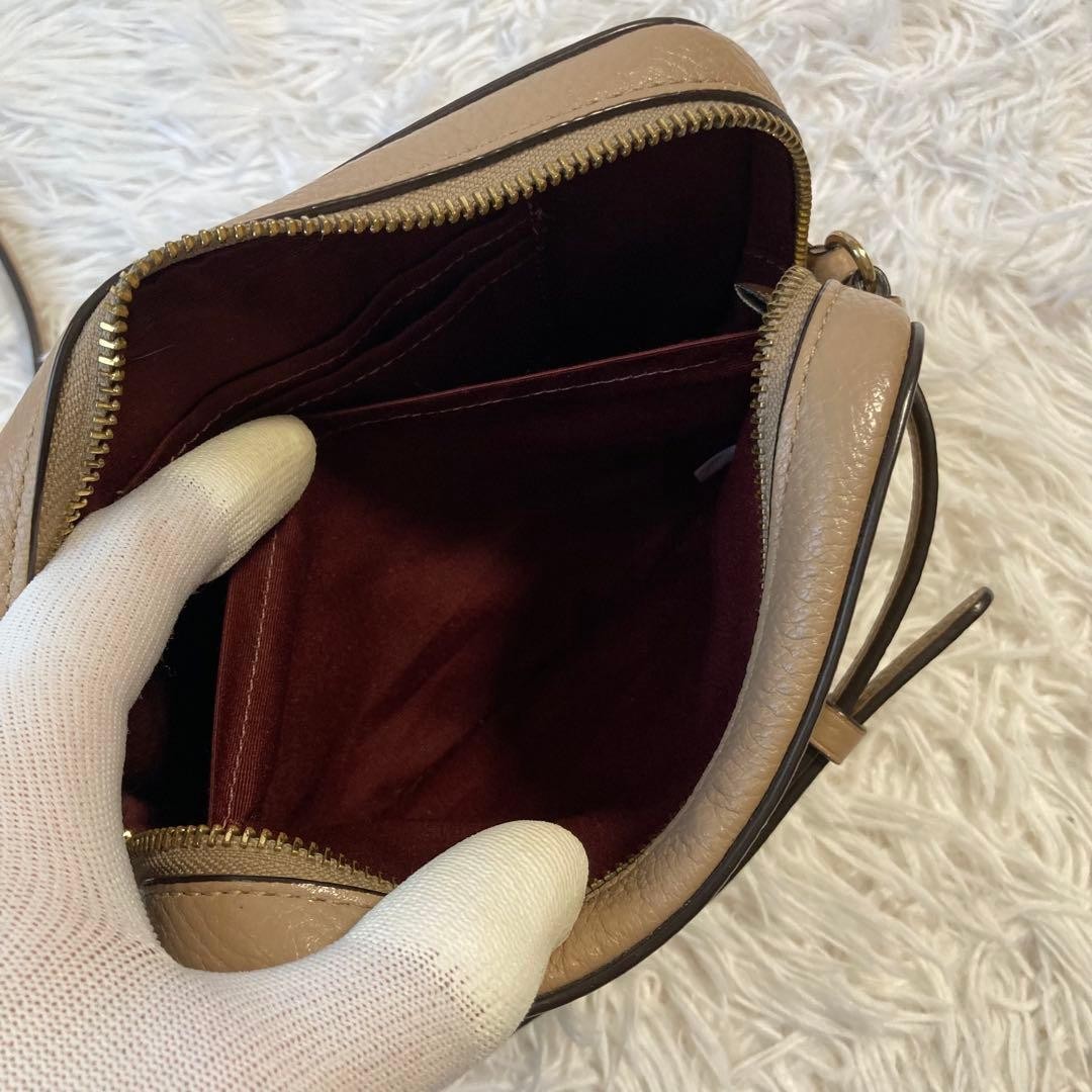 Coach Shoulder Bag Camera Bag Jamie Leather Zip Closure