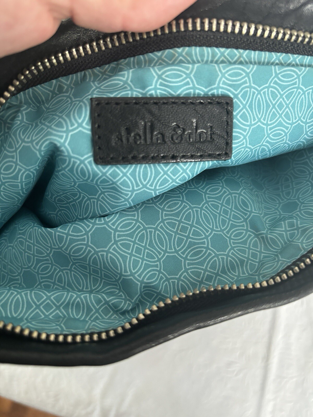 Stella & Dot Waverly Purse Black Lambs Leather Crossbody-Shoulder-Clutch ￼ 58