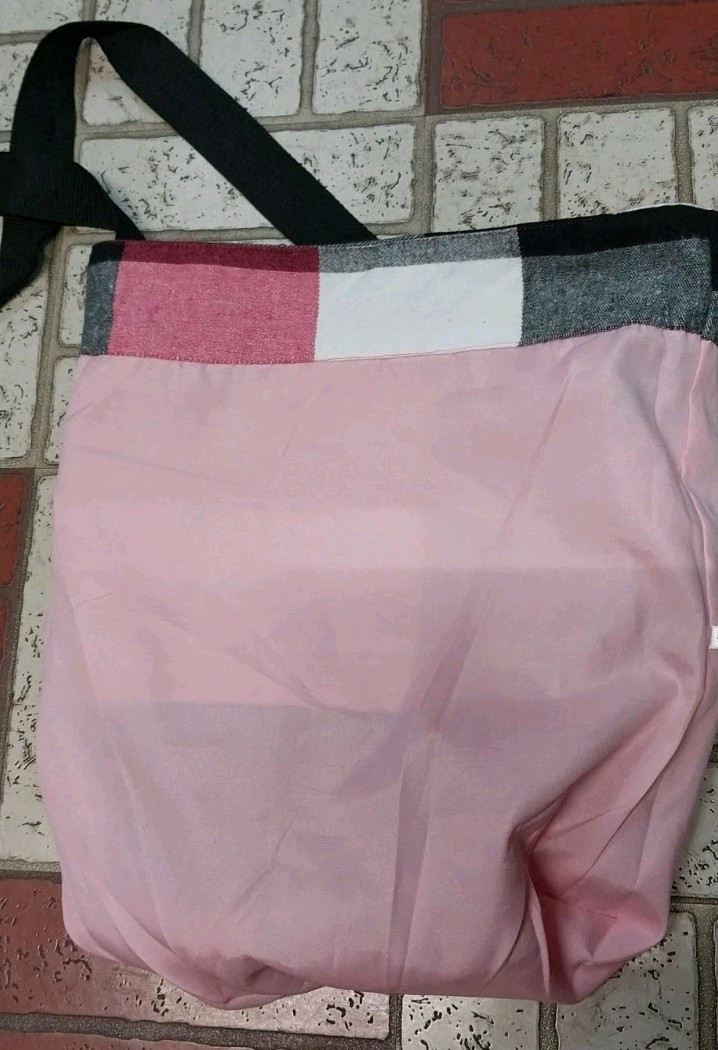 New Y2K Beyond Zone PINK Plaid Clad Black & Pink Messenger Bag