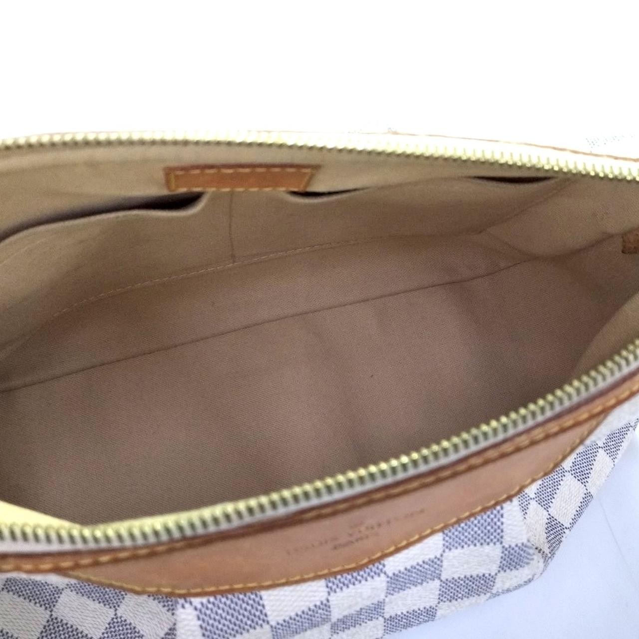 LOUIS VUITTON Siracusa PM Shoulder Bag Damier Azur Leather White N41113 99