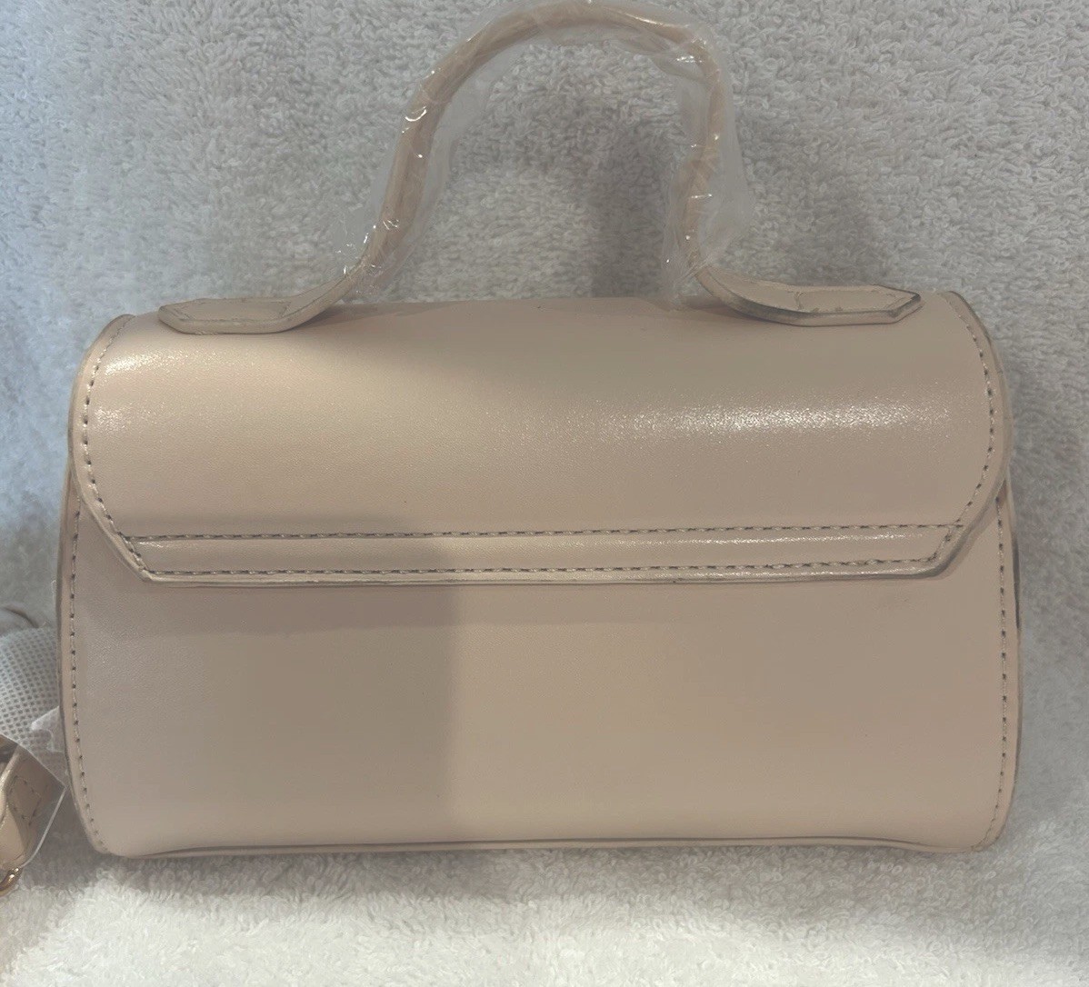 CXL Christian Lacroix Laine Matte Patent Top Handle Crossbody Panna Cotta Beige