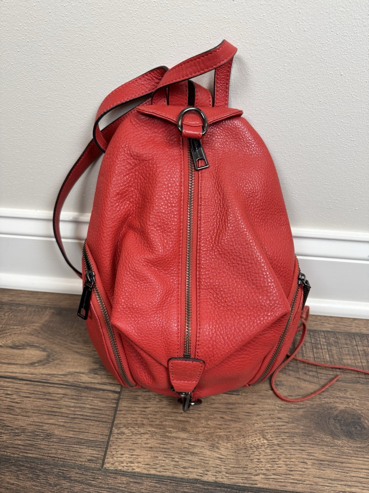 HTF Rare Red Leather Rebecca Minkoff Julian backpack Bag