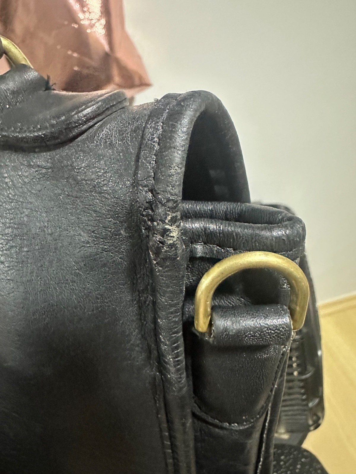 Vintage Coach Station Bag 5130 – Black Glove-Tanned Leather – Made in the USA