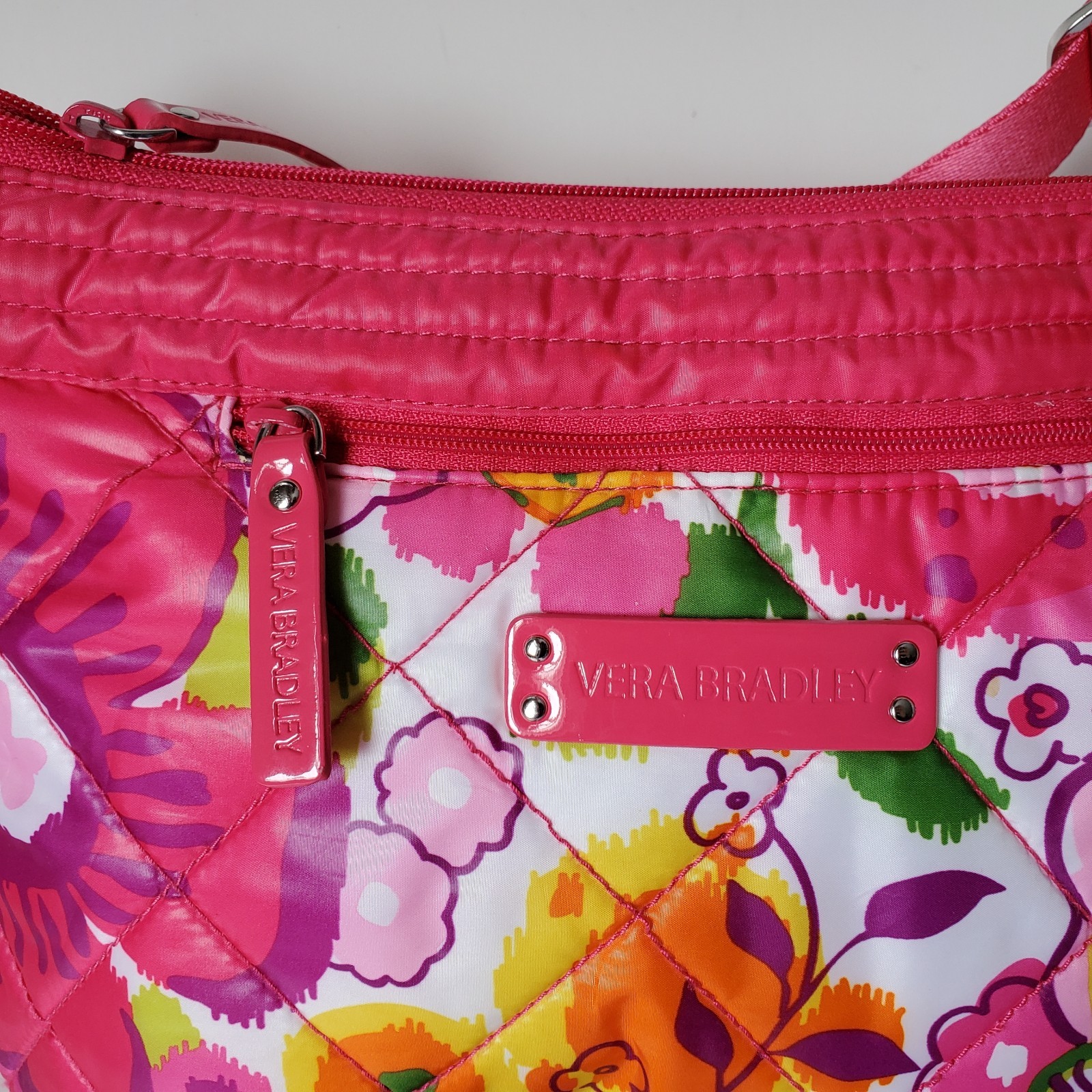 Vera Bradley Puffy Clementine Crossbody Bag Purse Quilted Pink Tote 13082-152