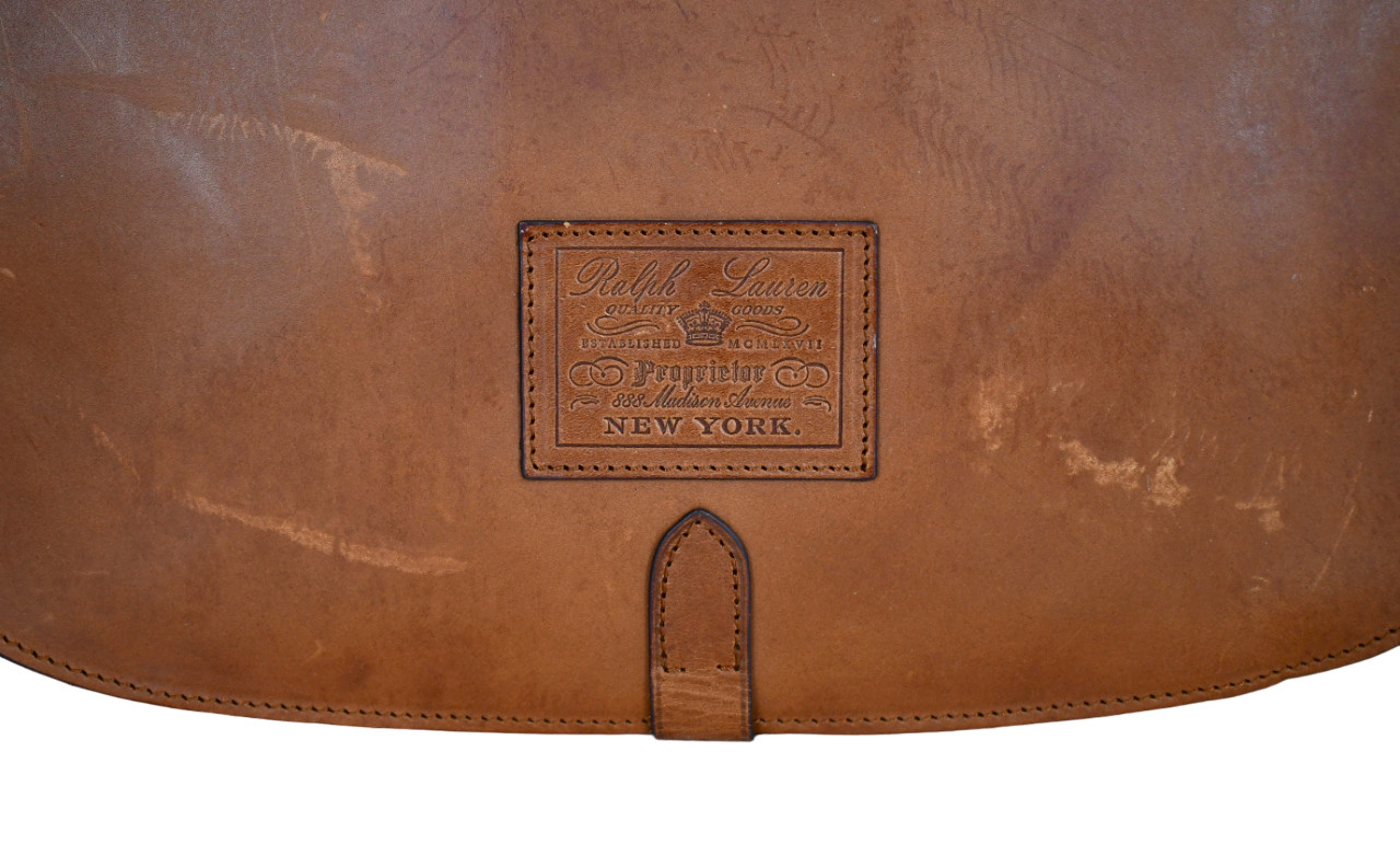 RALPH LAUREN COLLECTION Brown STIRRUP EQUESTRIAN VACHETTA SADDLE Shoulder BAG