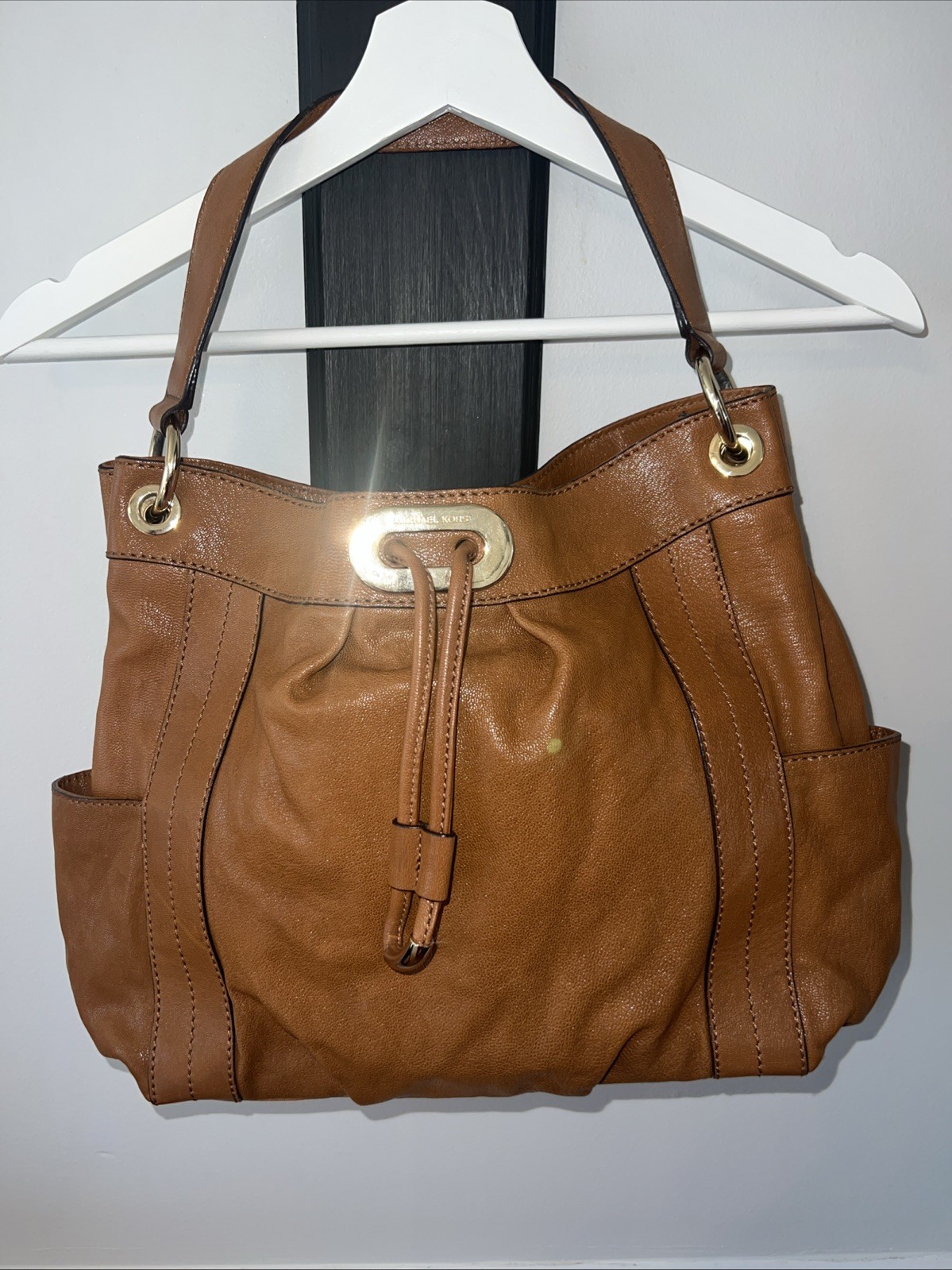 Michael Kors LUDLOW Lg Shoulder Bag Boho Tan Leather