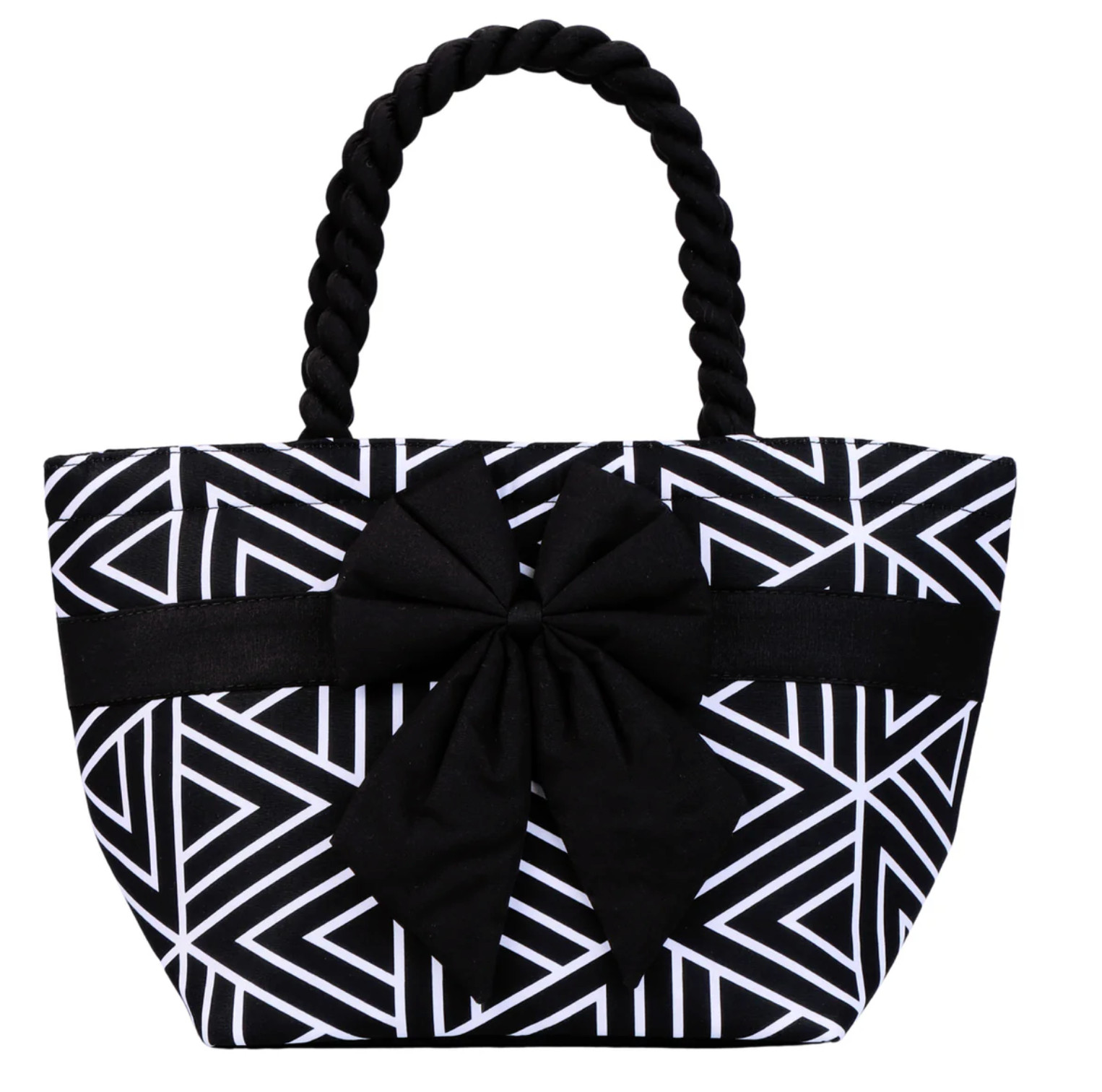 NaRaYa NB-52N Cotton Handbag Bow Purse Zipper Closure Made in Thailand