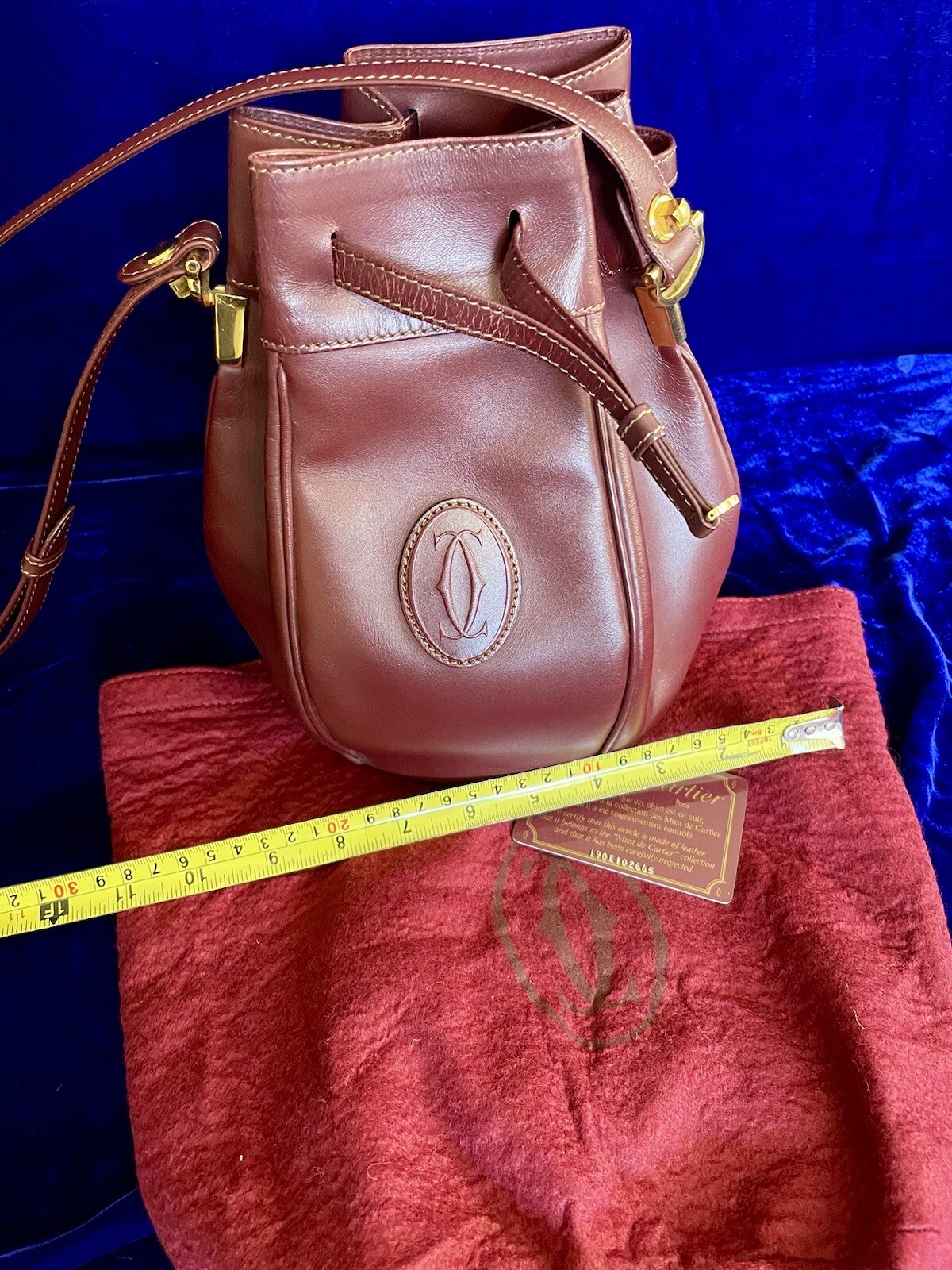 Cartier Bag Shoulder Crossbody Bucket Med Size Leather Pouch Case Bag Backpack