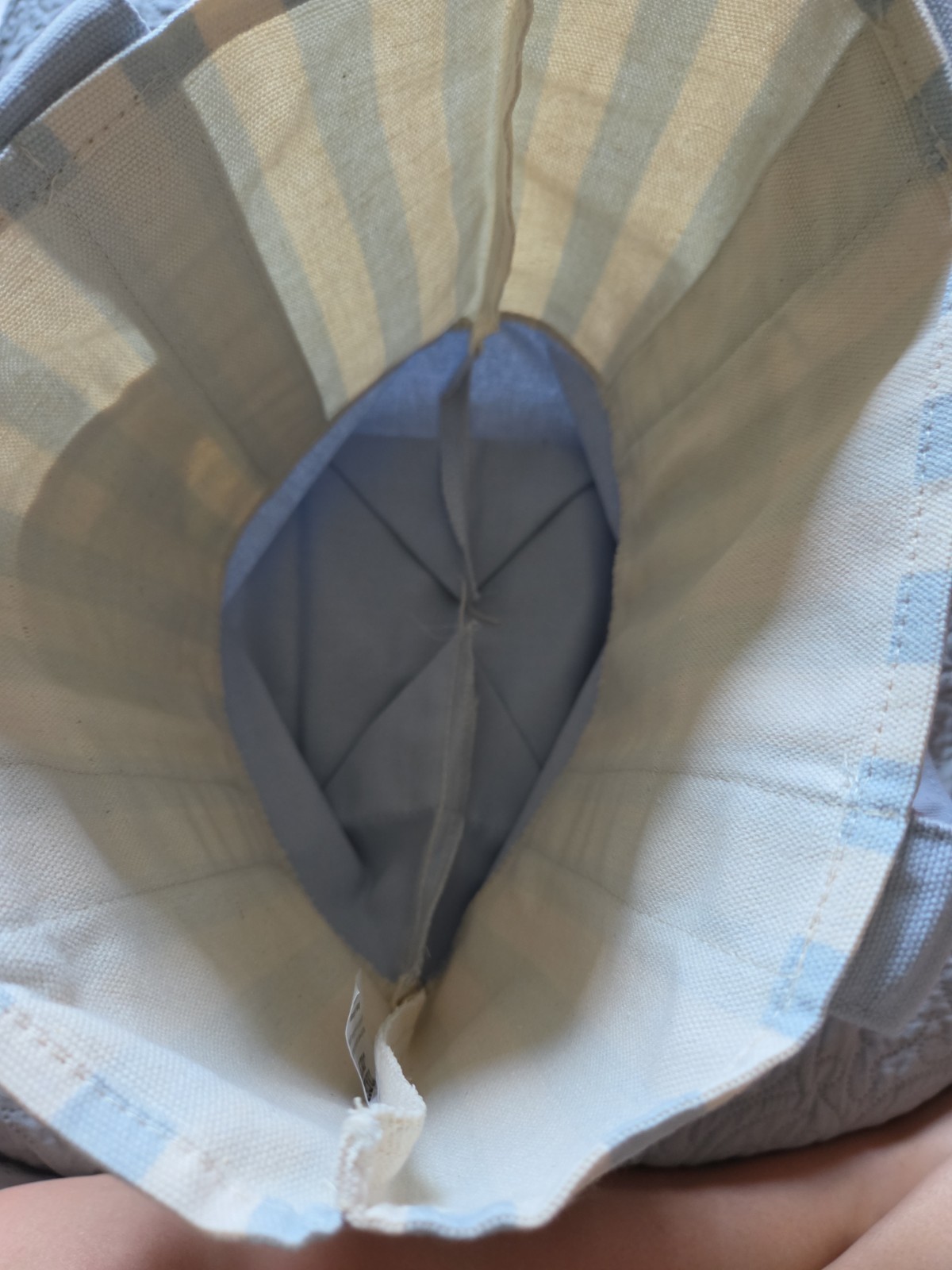 trader joes mini pastel canvas tote bag striped blue brand new with tags