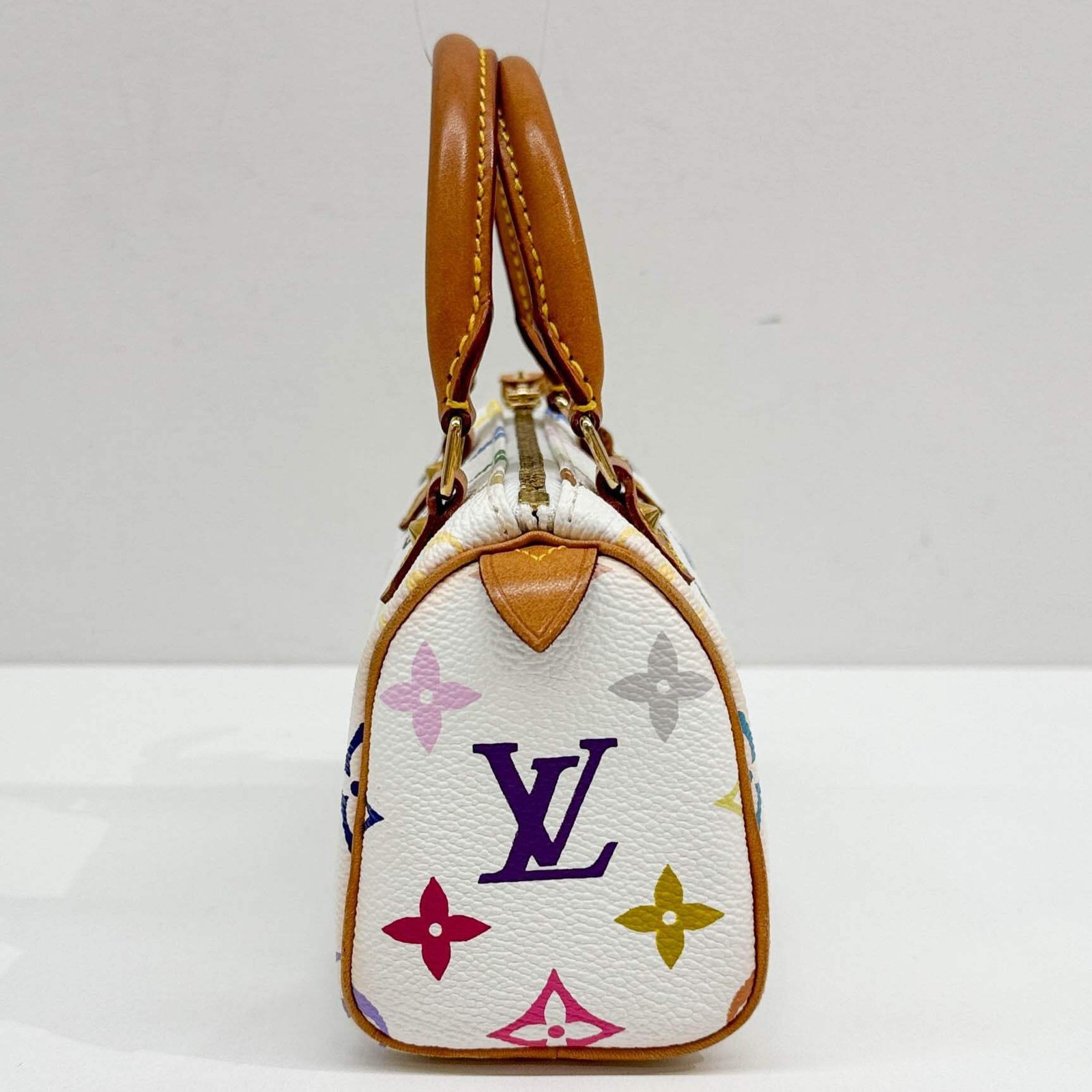 LOUIS VUITTON LV x Takashi Murakami Mini Speedy Mulitcolor Monogram White Canvas