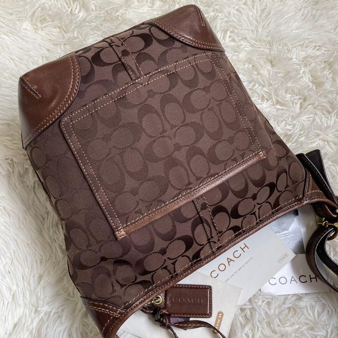 COACH Duffle Bag Bucket Type 2way Brown