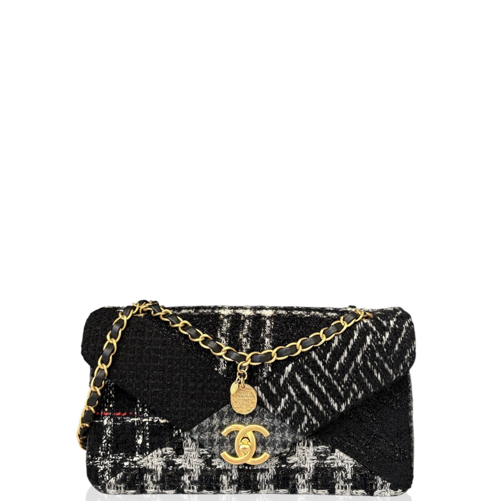 Chanel Flap Bag Grey White Black Tweed (xj050726a4)
