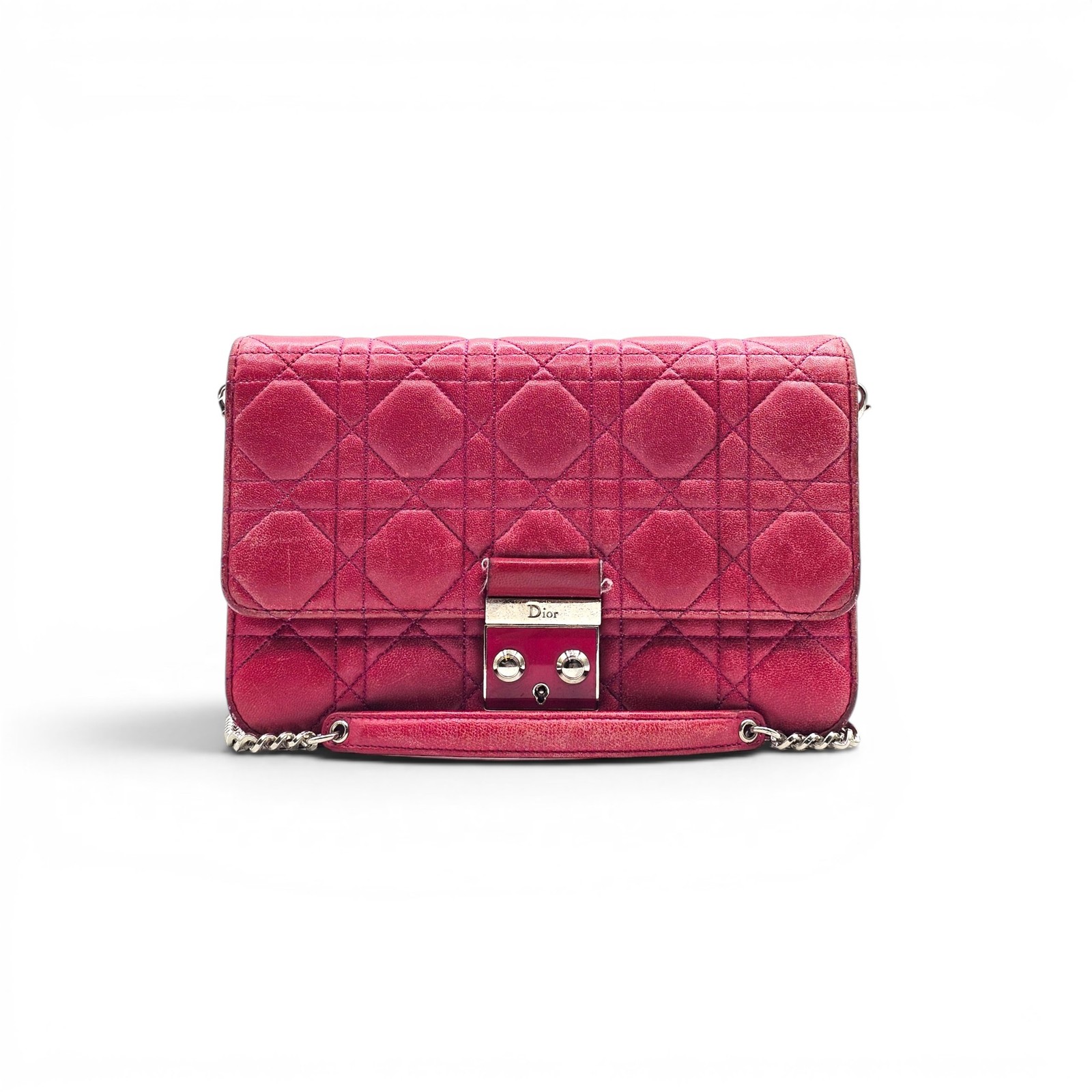Dior Miss Dior Promenade Cannage Quilted Shoulder Crossbody Bag in Fuchsia Pink
