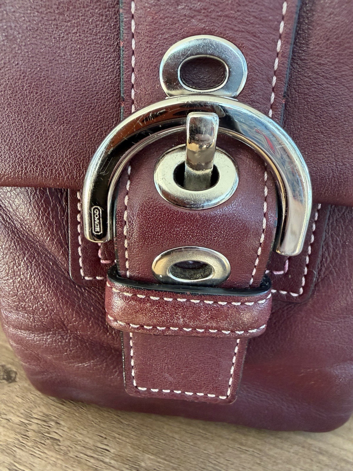 Coach Vintage Leather Soho Double Pocket Satchel Y2K