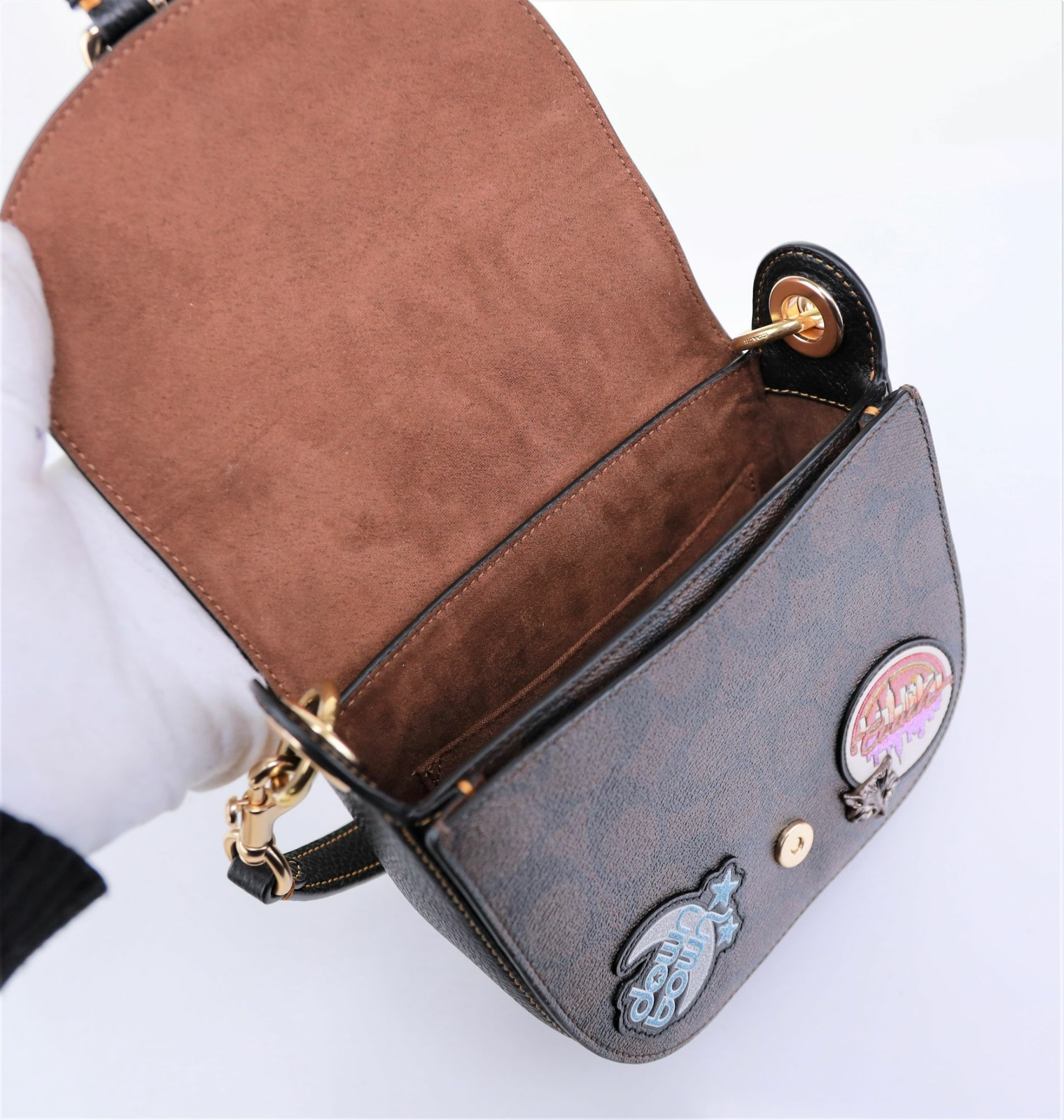 NWT Coach Disco Patch Cleo Colorblock Bag Brown Signature LIMITED EDT