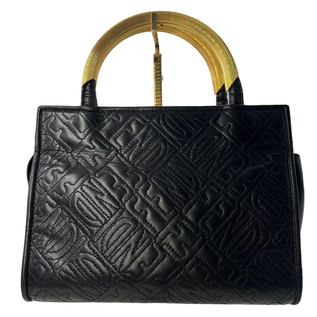 Fendi quilted logo pattern handbag G metal fittings 7×9×5.5 inch