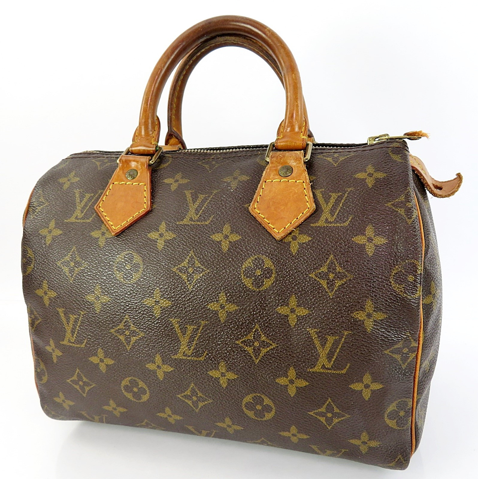 Authentic LOUIS VUITTON Speedy 25 Monogram Boston Handbag Purse #64201