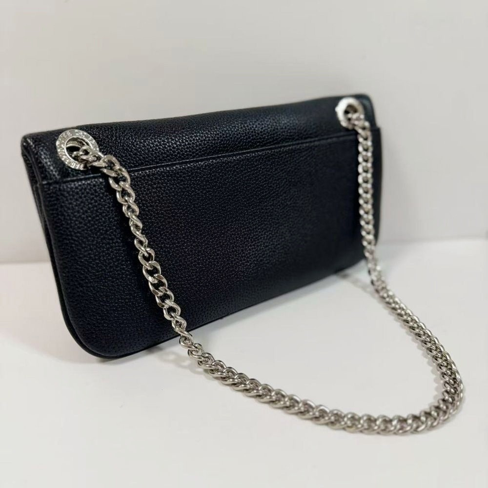 Zadig & Voltaire Rock Wing Shoulder Bag Black Leather Chain Crossbody 27×15×3cm
