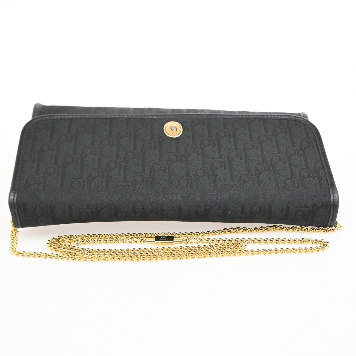 Christian Dior Diorissimo Chain Shoulder Bag Canvas Black France GHW 67PA195