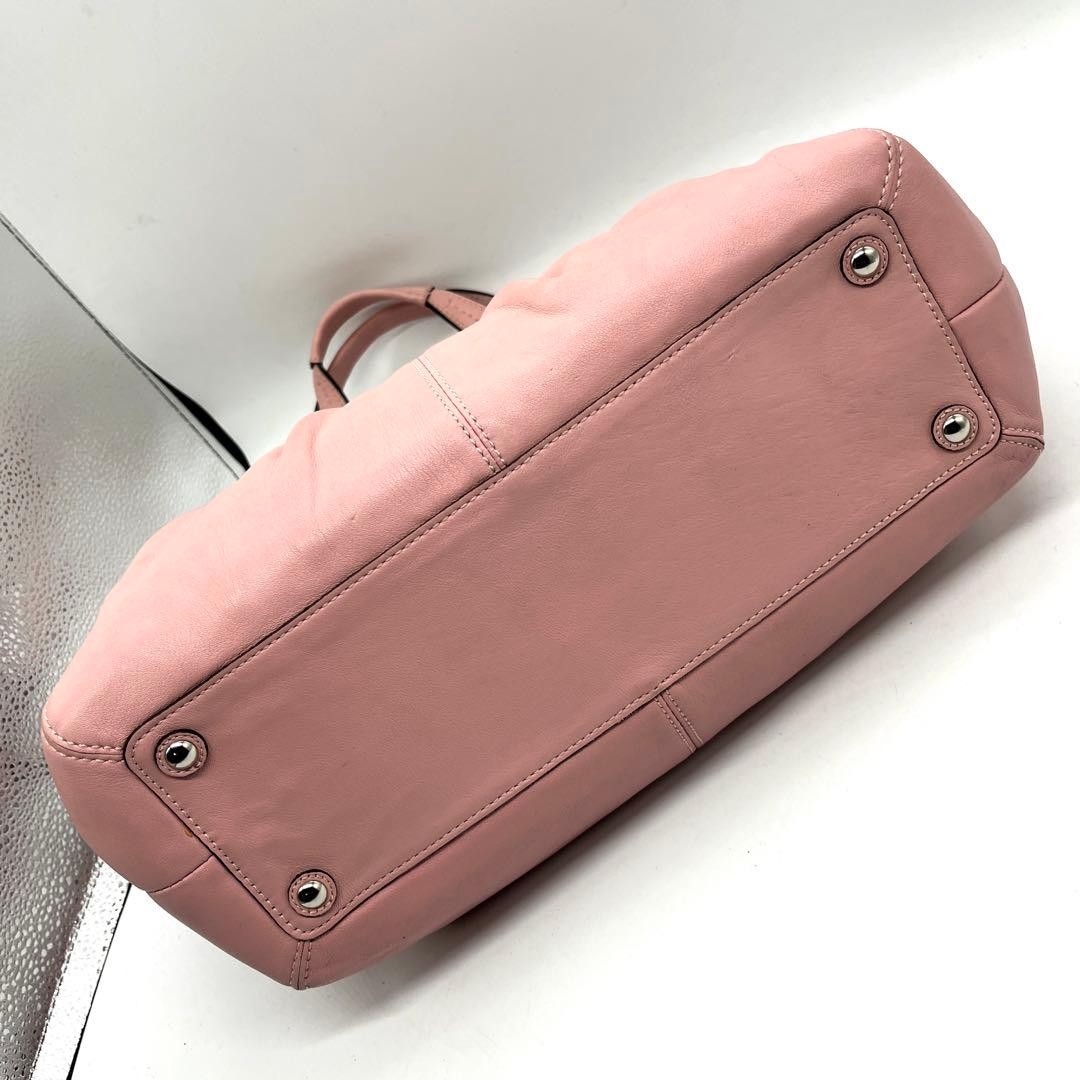 COACH Soho Pink Leather Tote Bag 34cm x 21cm x 12cm, Light Pink, DurableeBay T