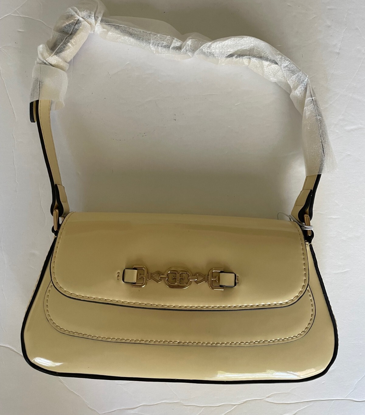 $145. Sam Edelman Loraine Shoulder Bag Patented Yellow Gold