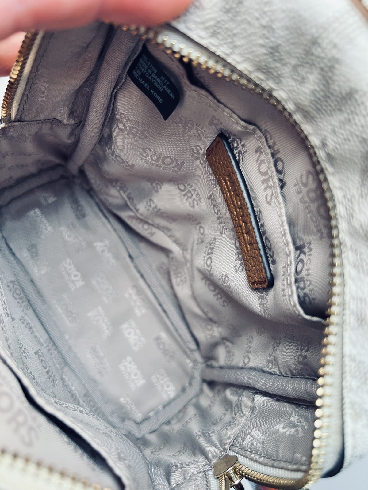 Michael Kors Mini Backpack Beige/Brown Leather