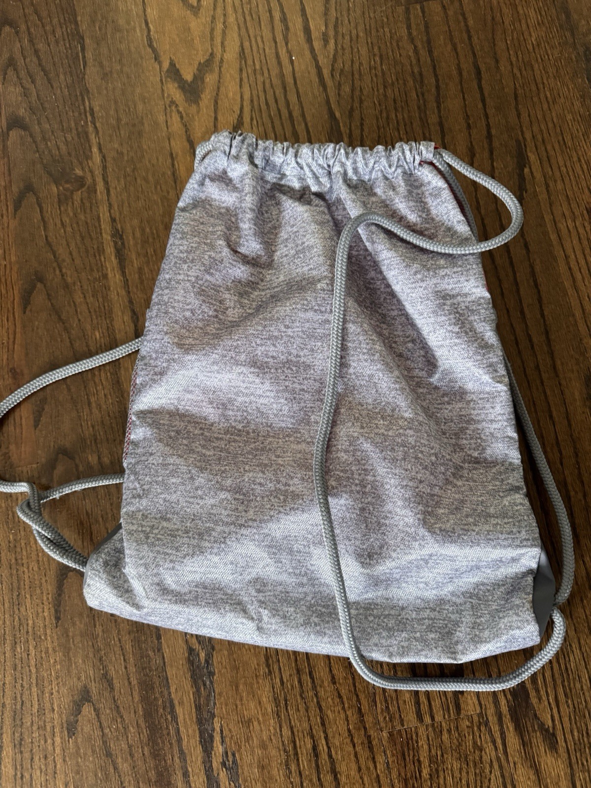 Adidas Drawstring Sackpack Gray Pink Heathered 3-Stripe Mesh Pockets New No Tag