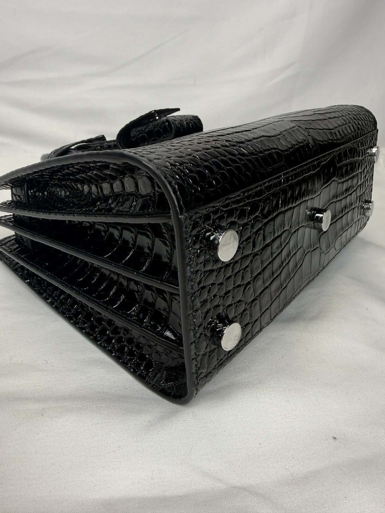 Saint Laurent Sac De Jour Baby Bag In Black Crocodile-Embossed Leather TS 342020