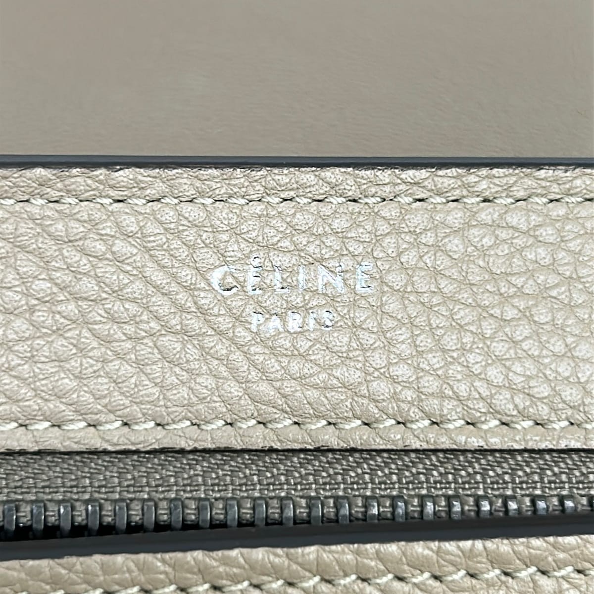CELINE Trapeze Small 174683MDB.03UN Gray Beige Beige Leather Suede Handbag
