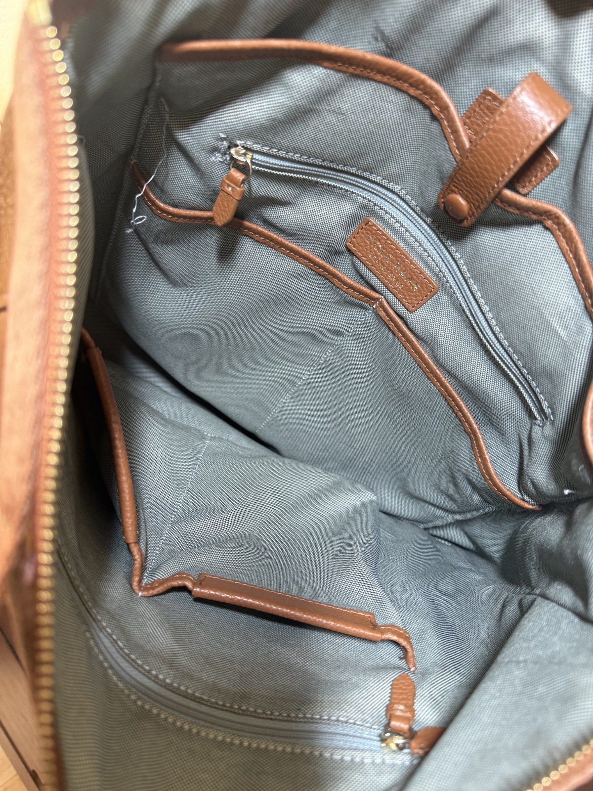 Cole Haan Women’s Brown Pebbled-Leather Convertible Grand Ambition Backpack Bag