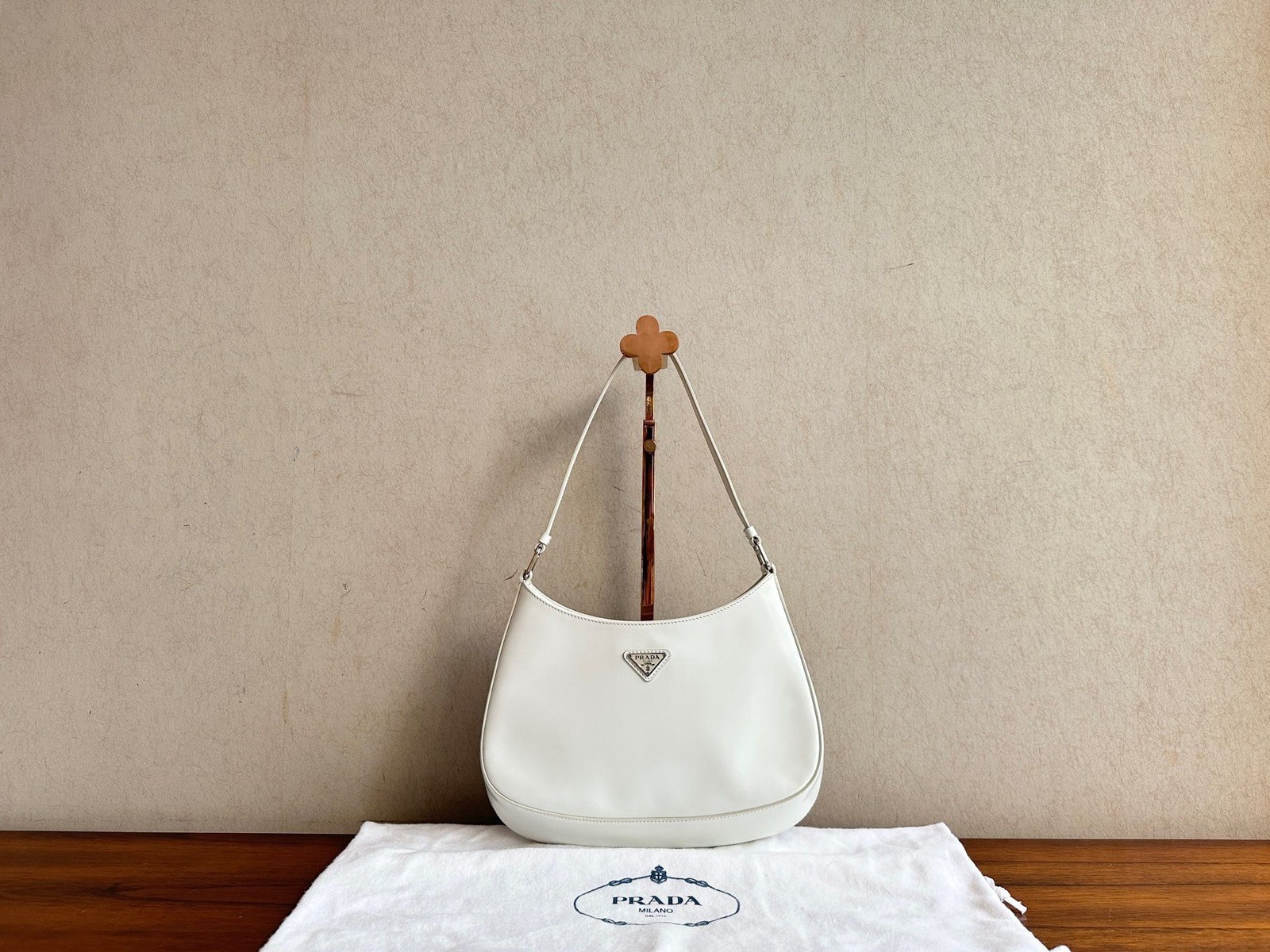 Prada Pre-Owned Authentic Prada Cleo Glossy Leather Shoulder Bag Underarm Bag